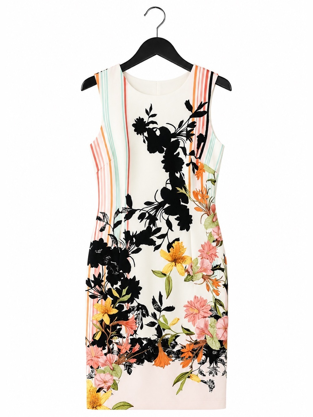 Julian Taylor Floral Midi Dress Womens Size 12 Sleeveless Wedding Guest